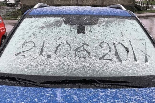 21 июня в России: снег и град размером с мяч