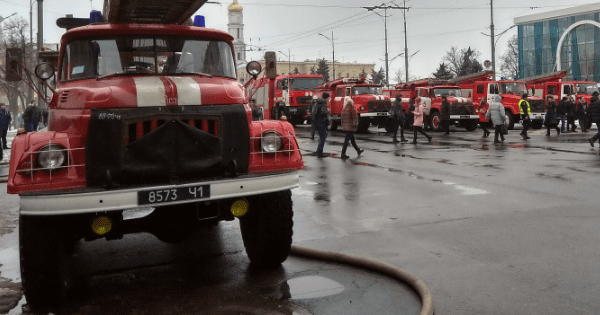 Масштабный пожар в центре Харькова