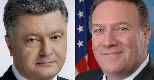 Порошенко и Помпео обсудили Северный поток и санкции против РФ Петро Порошенко та Майк Помпео