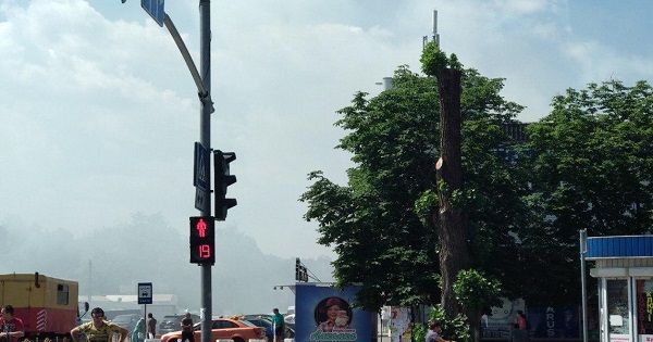 Пожежа у Броварах: горить багатоповерхівка в центрі