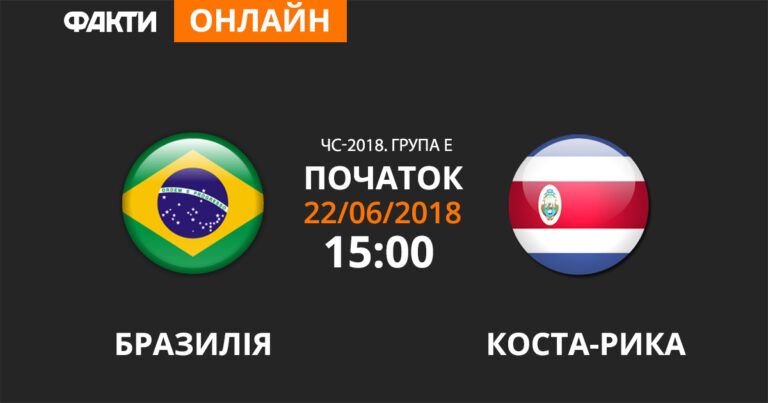 Бразилия — Коста-Рика: смотрите онлайн трансляцию ЧМ-2018