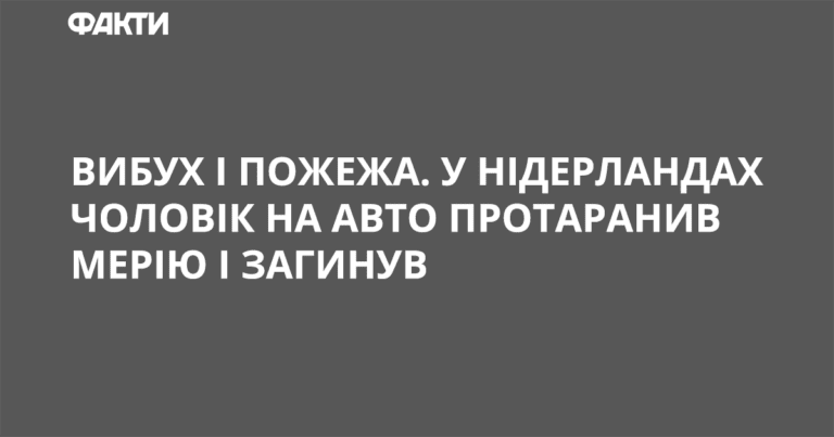 У Нідерландах чоловік на авто протаранив мерію і загинув