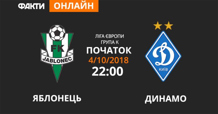 Яблонець – Динамо: дивіться онлайн трансляцію Ліги Європи 2018/19