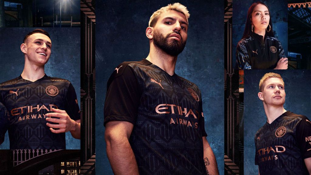 Фото: FC Manchester City Манчестер Сити футбольная форма 2020/21 гостевой комплект