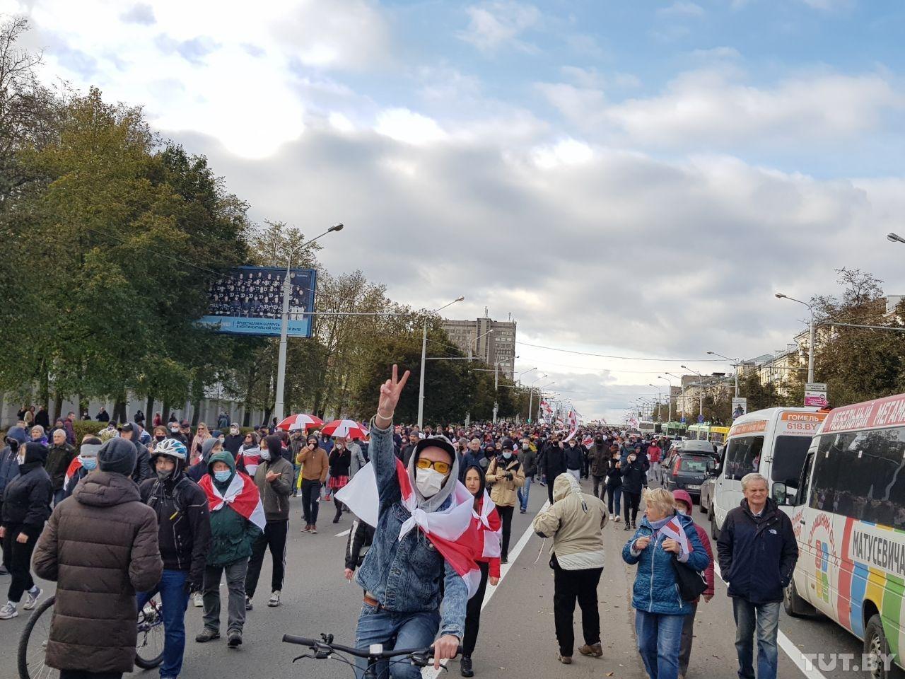 Протесты в Беларуси: в Минске проходит Партизанский марш