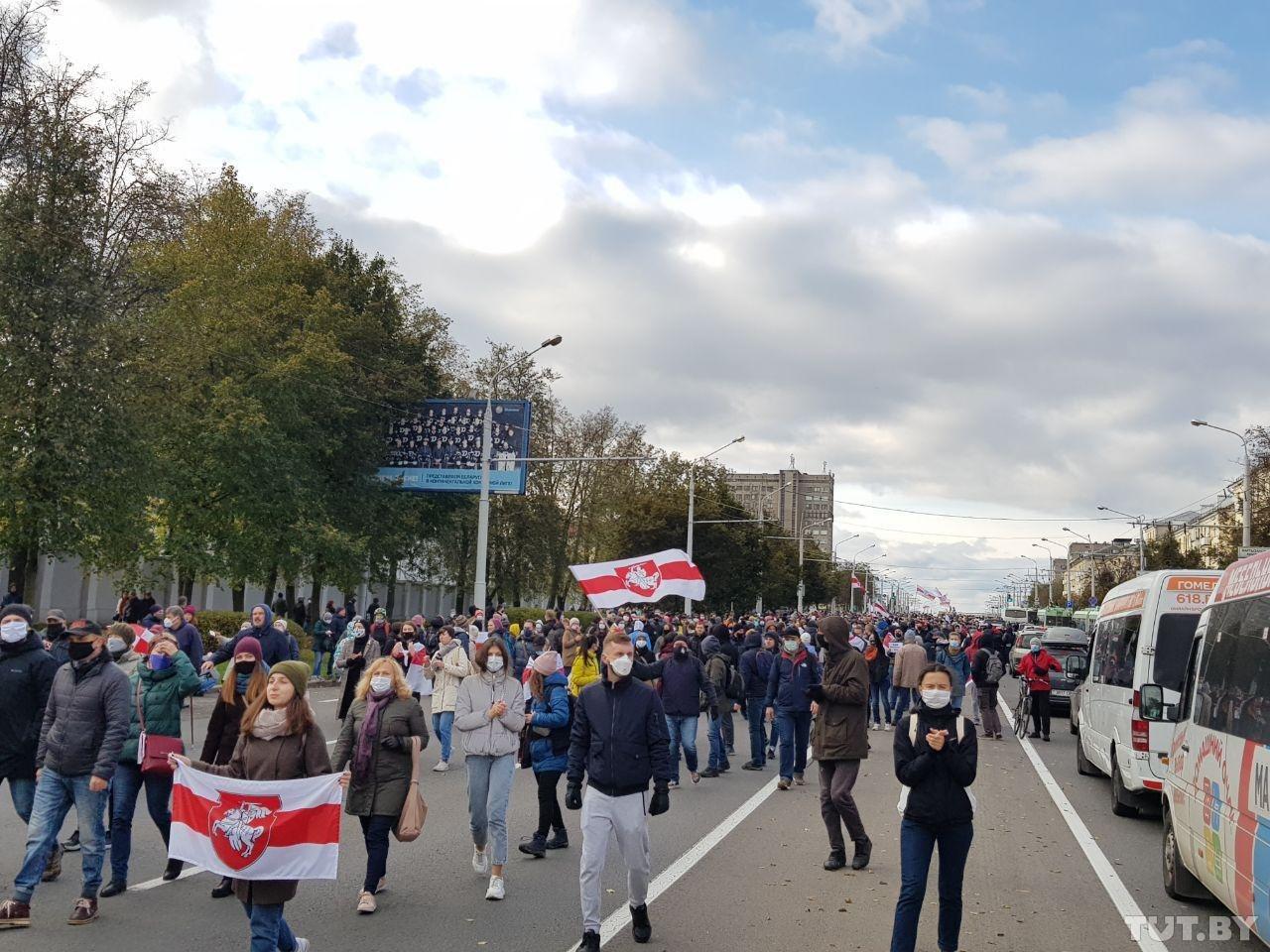 Протесты в Беларуси: в Минске проходит Партизанский марш