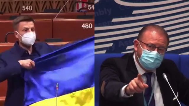 Скандал с флагом Украины: выступление Гончаренко в ПАСЕ прервали