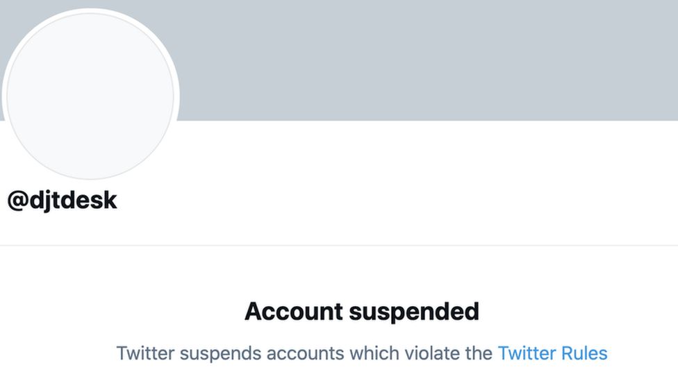 Twitter заблокував обліковий запис із заявами Трампа Фото 1 Видалили обліковий запис у твітер, який репостив заяви Трампа