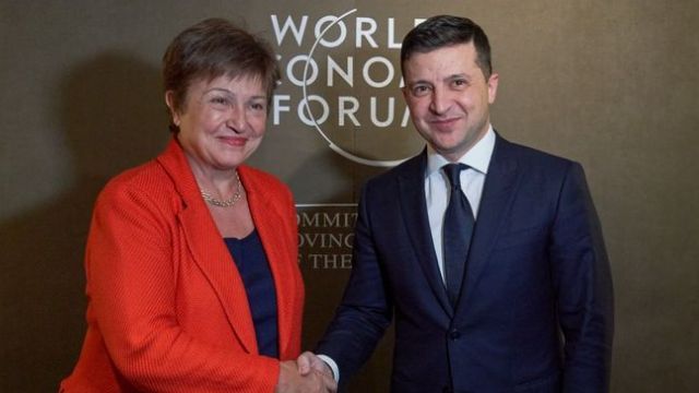 директор-розпорядник МВФ Крісталіна Георгієва і Зеленський