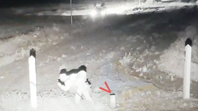 Пересечение границы Литвы белорусским пограничником