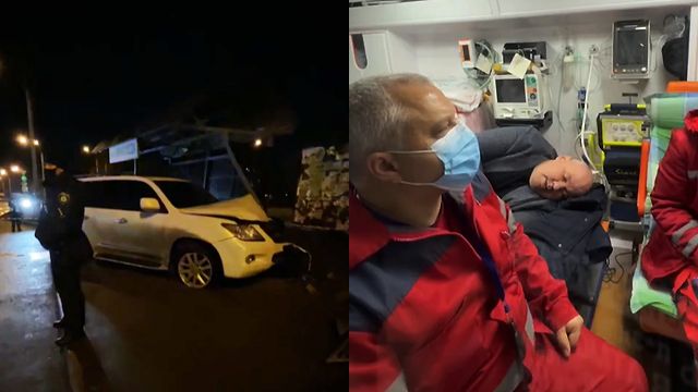 Притворялся спящим: в Кривом Роге пьяный прокурор на Lexus влетел в остановку