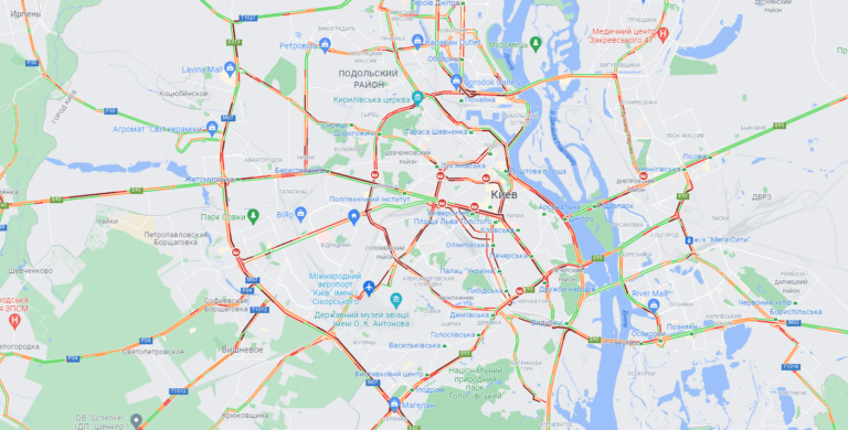 Київ скували затори напередодні довгих вихідних Фото 1 Затори у Києві онлайн: карта заторів у столиці 24 грудня 2021 Фото 1