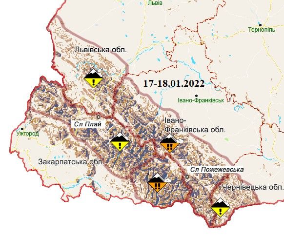 Сильные порывы ветра и снег: какой будет погода в Украине 18 января Фото 3 лавинна небезпека а Карпатах