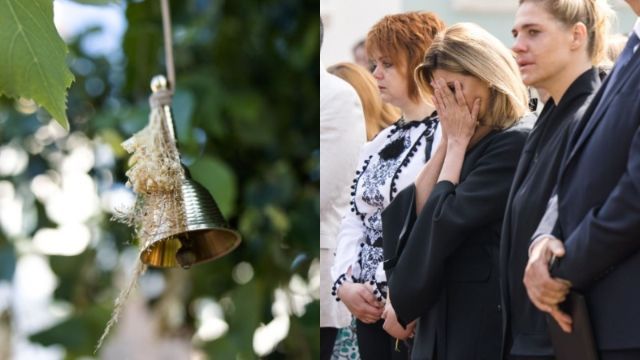 У Софії Київській дерева обвішали дзвіночками, які символізують вбитих Росією дітей