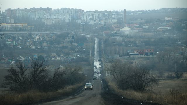 Вид на Бахмут (січень 2023)