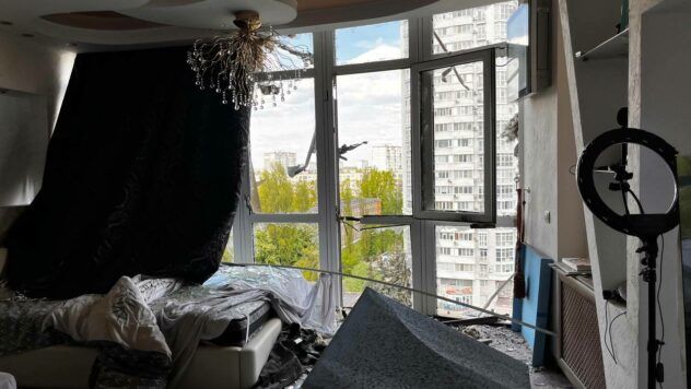 Наслідки обстрілу Києва 8 травня Святошинський район Києва 8 травня