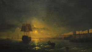 Буря вщухає, Вид міста Одеси та Море.Окупанти вкрали з Херсонського худмузею три картини Айвазовського