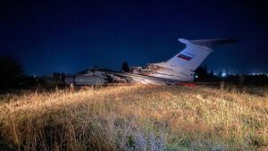 В Душанбе во время взлета загорелся российский самолет Ил-76МД во время взлета