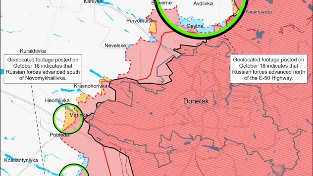 Карта бойових дій 21 жовтня 2023
