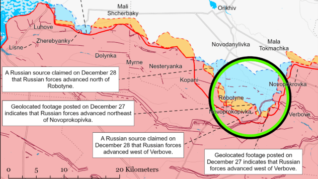 Карта бойових дій 30 грудня 2023