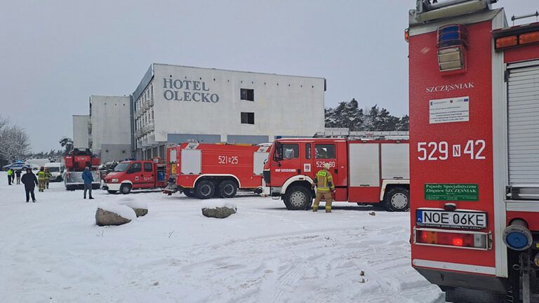 В польском Олецко горел отель, где жили 155 украинцев