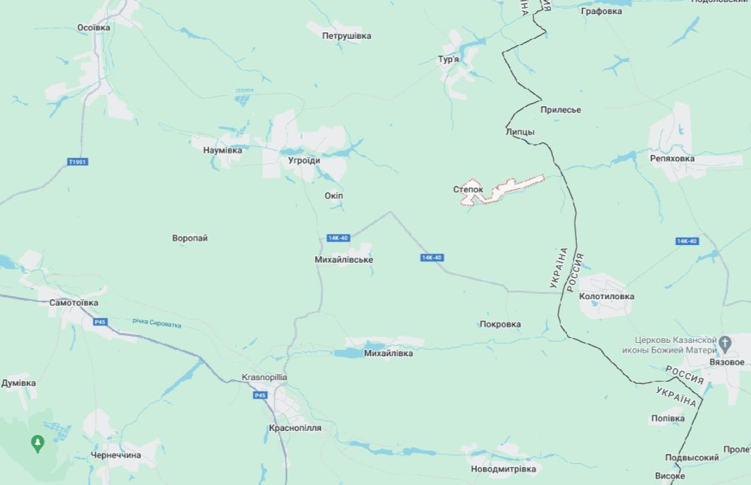 На Сумщине армия РФ убила последнего жителя села Степок Фото 2 село Степок на карті