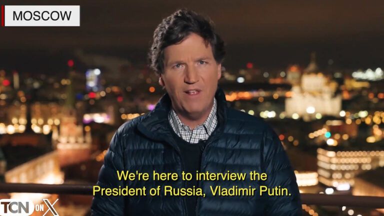 Пропагандист из США Такер Карлсон взял интервью у Путина и хочет разговора с Зеленским