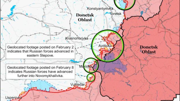 Карта бойових дій на 8 лютого 2024 Карта бойових дій на 8 лютого 2024