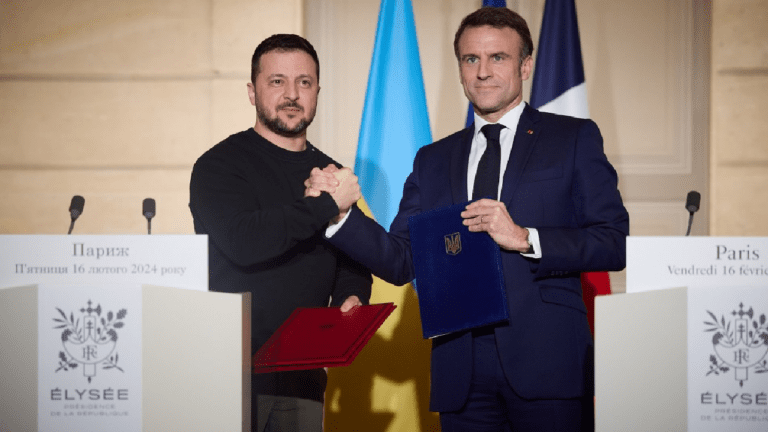 Еммануель Макрон і Володимир Зеленський