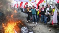 Протести польських фермерів: сутички з поліцією під Сеймом та страйк під офісом Туска