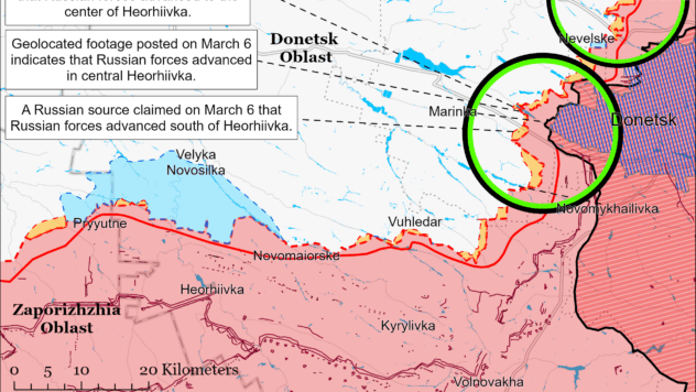 Карта бойових дій на 9 березня 2024