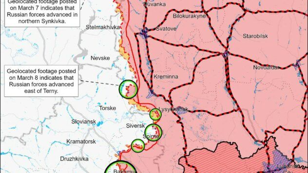 карта боїв на 12 березня