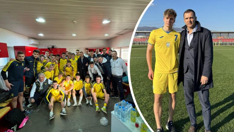 Юнацька збірна U-19 Шевченко із сином Крістіаном