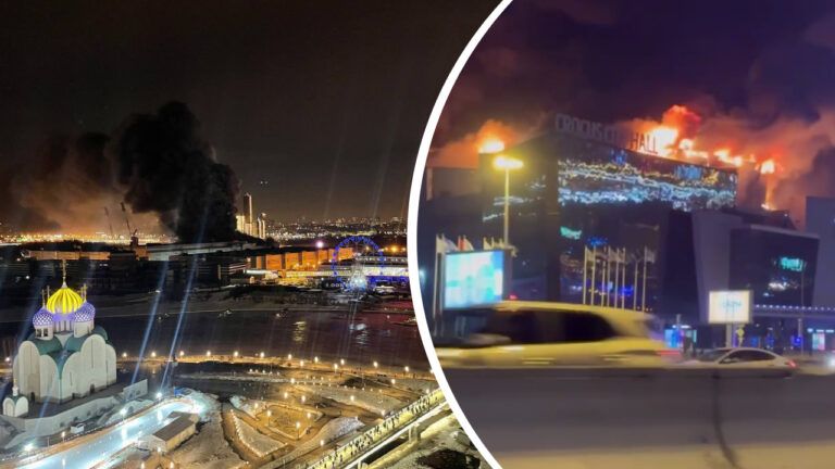 крокус сіті холл в московській області горить