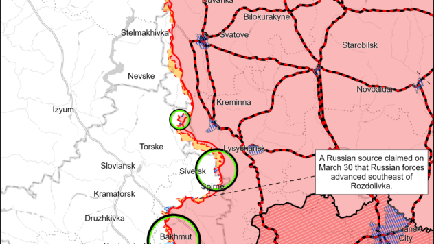 Карта бойових дій на 2 квітня 2024