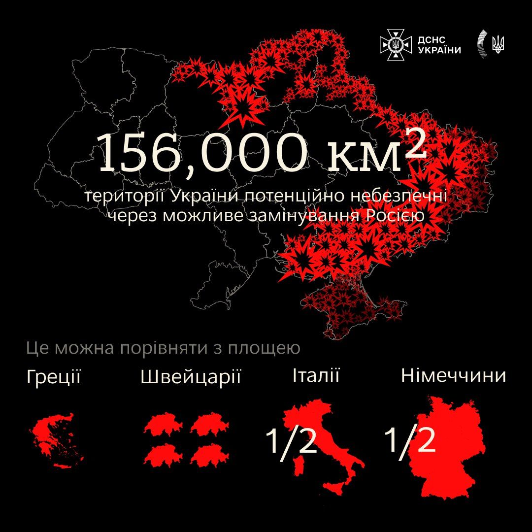 Более четверти Украины устлано минами: что известно Фото 1 Скільки відсотків території України заміновано станом на квітень 2024 Фото 1