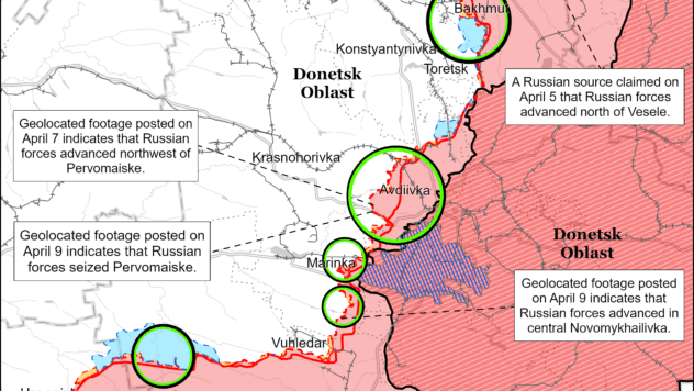 Карта бойових дій на 9 квітня 2024 Карта бойових дій на 9 квітня 2024