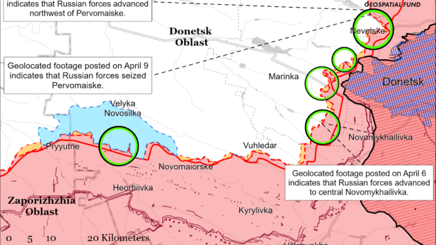 Карта бойових дій на 9 квітня 2024 Карта бойових дій на 9 квітня 2024