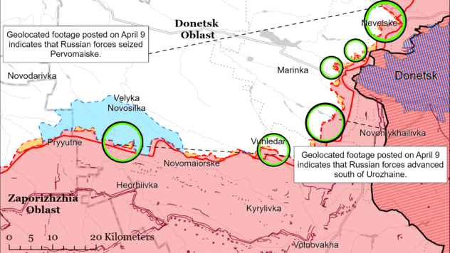 Карта бойових дій на 12 квітня 2024