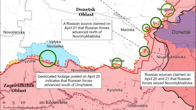 карта війни на 22 квітня