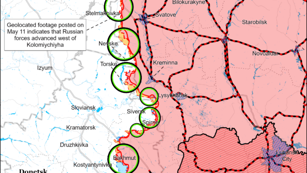 Карта бойових дій на 13 травня 2024 року Карта бойових дій на 13 травня 2024 року