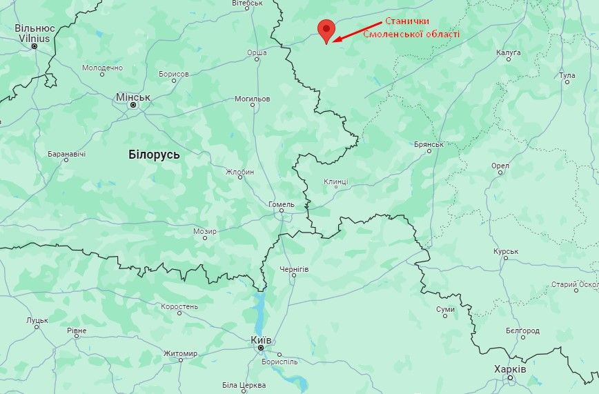 Диверсия под Смоленском: партизаны ослабили российскую систему ПВО Фото 1 Станички під Смоленськом на карті