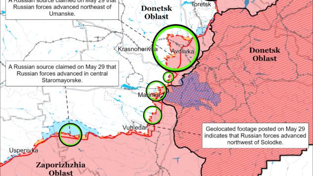Карта бойових дій на 31 травня 2024