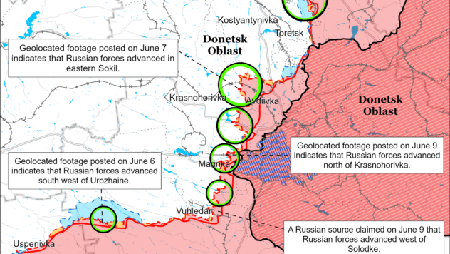 Карта бойових дій на 10 червня 2024