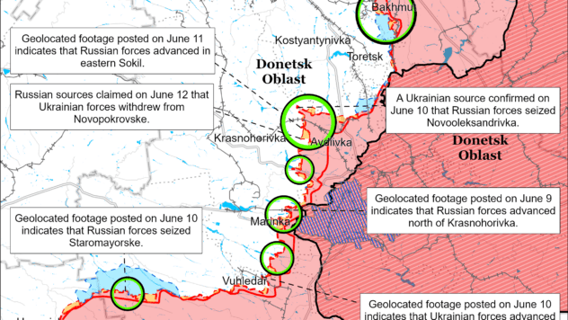 Карта бойових дій на 13 червня 2024 Карта бойових дій на 13 червня 2024