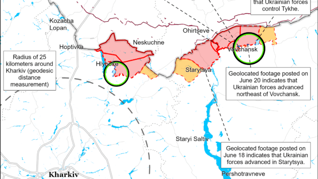 Карта бойових дій на 21 червня 2024