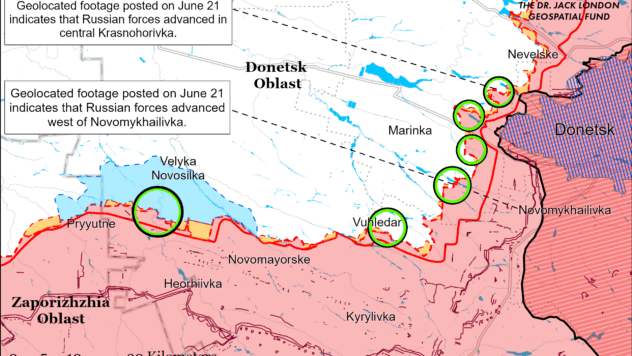 Карта бойових дій на 21 червня 2024
