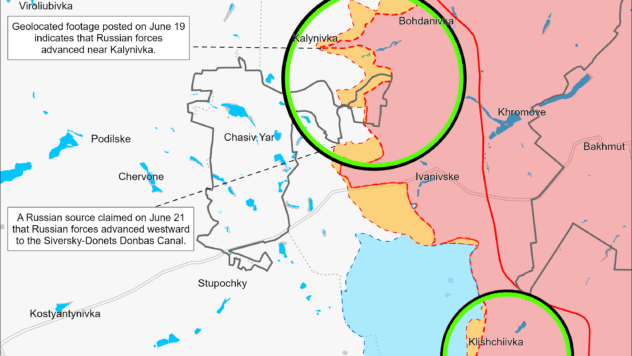 Карта бойових дій на 22 червня 2024