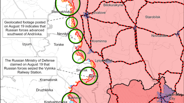 Карта бойових дій на 21 серпня Карта бойових дій на 21 серпня