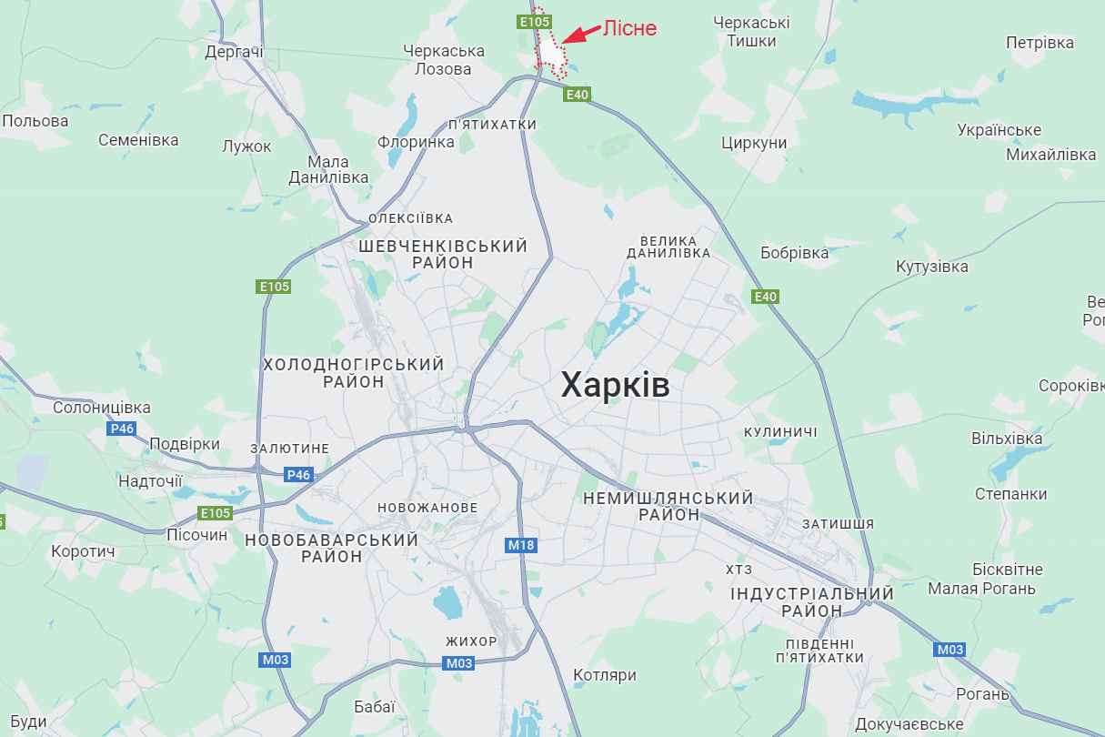 Вибухи в Харкові та Лісному: РФ скинула бомби ФАБ-250, є постраждалі Фото 1 Харків та Лісне на карті